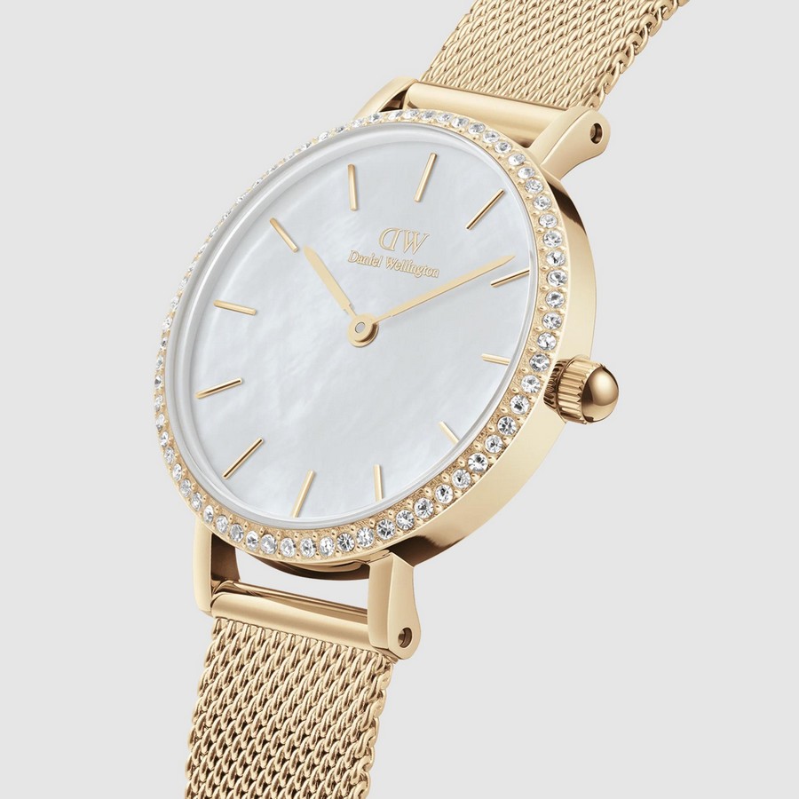 Đồng Hồ Dw Daniel Wallington Petite Lumine Bezel Evergold Mop Nữ Vàng Trắng